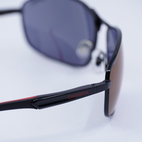 Carrera CARDUC 006/S 0OIT AO Sunglasses Black/Red Rectangle Frame, Red Lenses - Picture 5 of 10